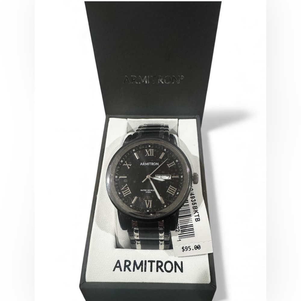 Armitron Black Dial Silver Accents Watch